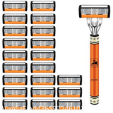 6-Layers Safety Razor Set High Quality Men Shaving Razor Sharp Stainless Steel Changeable Shaver Head Blades