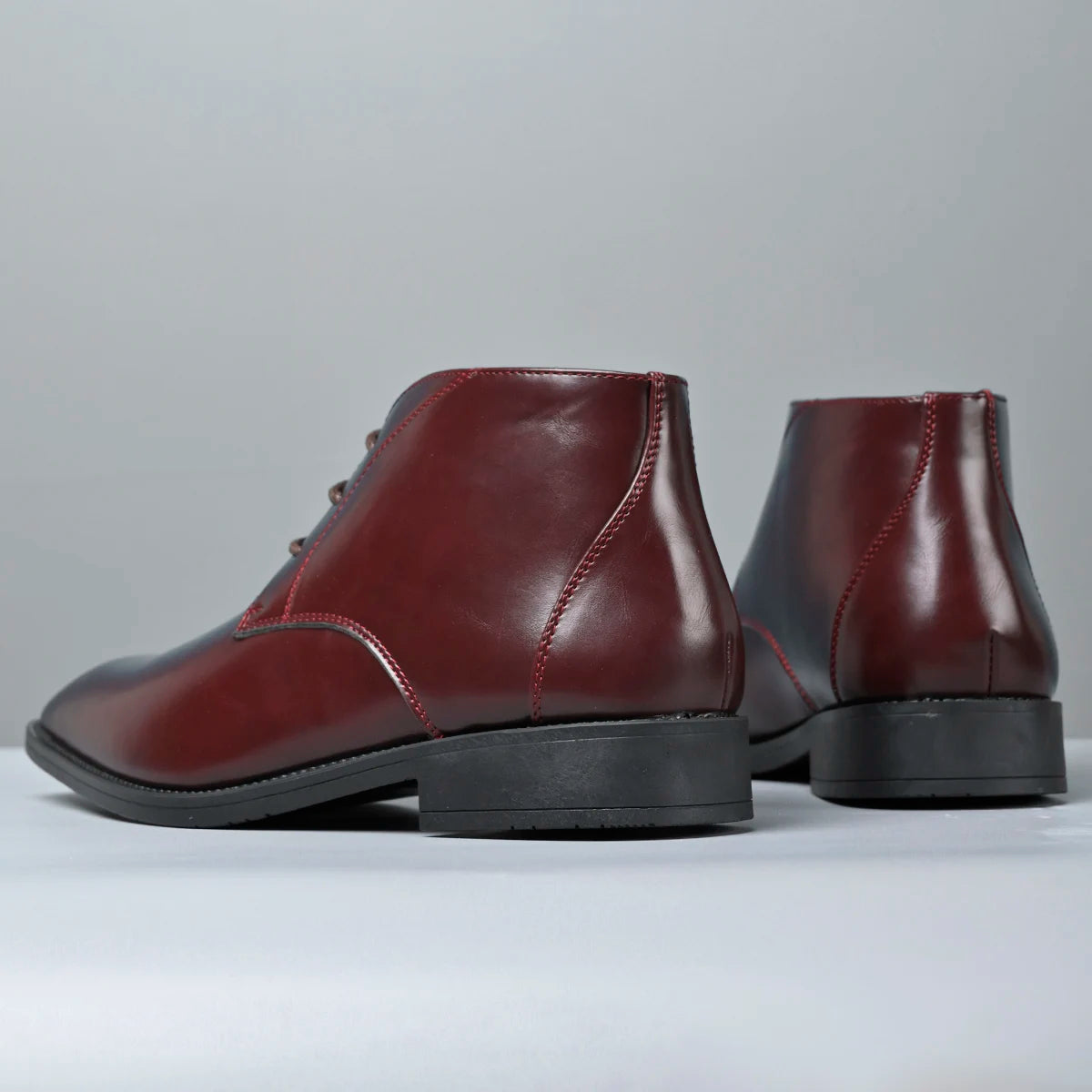Men's Pointed Toe Ankle Boots Lace‑Up Leather Business Formal Dress Shoes Male High Top Footwear Man Chelsea Boots Comfy Botas
