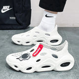 Mens Sandals Summer 2025 New Sports Wearable Durable Beach Clog Shoes Breathable Slip-On Casual Footwear Synthetic Leather