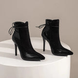 Large Size 34-48 Suede Leather Patchwork Women's Leather Boots Sexy Leopard Print Lace Fashionable Personalized Women's Boots