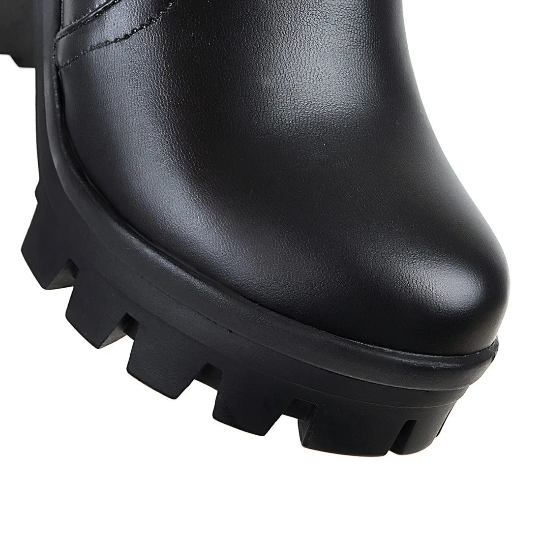 Women's Ankle Boots Women Platform High Heels Fashion Buckle Side Zipper Autumn Winter Women's Ankle Boots Size 33-43