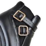 Women's Ankle Boots Women Platform High Heels Fashion Buckle Side Zipper Autumn Winter Women's Ankle Boots Size 33-43