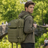 45L Tactical Travel Backpack Molle Large Capacity Multi Pocket Storage Bag Durable Wear Resistant Camping Hiking Trekking Bushcraft Daypack Heavy Duty Rucksack For Men Women Business Trips Mountain Climbing Daily Commute Lugg
