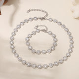 Colorful Zircon Necklace Heart Chain Bracelet Set Women's 316L Stainless Steel Gold-Plated Luxury Wedding Jewelry Accessories