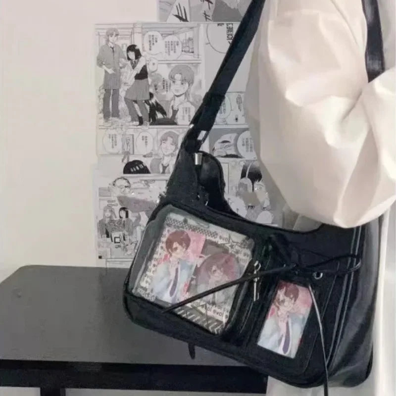 NEW Y2k Japanese Harajuku Shoulder Bag Womens Transparent Ita Bag Girls School Crossbody Bags for Women Female Designer Handbags