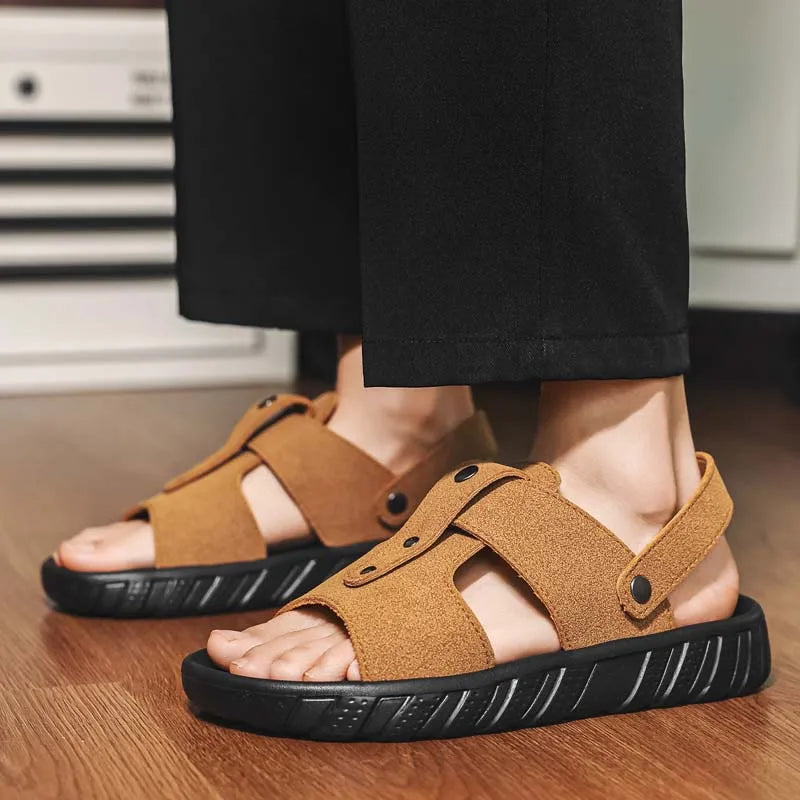 Brand Classic Mens Sandals Summer Genuine Leather Sandals Men Outdoor Casual Lightweight Sandal Fashion Men Sneakers