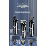 Men's 3 In 1 Electric Shaver Portable Travel Grooming Tool 1 Unit Birthday Gift Whole Body Washable 3D Floating Head Multi-function Beard Nose Hair Trimme Rechargeable Floating Blade Beard Nose Hair Trimmer Father's Day