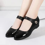 Cresfimix Women Classic Light Weight Round Toe Black Pu Leather Square Heel Pumps for Office Lady Shoes Sapatos Azuis C6446c