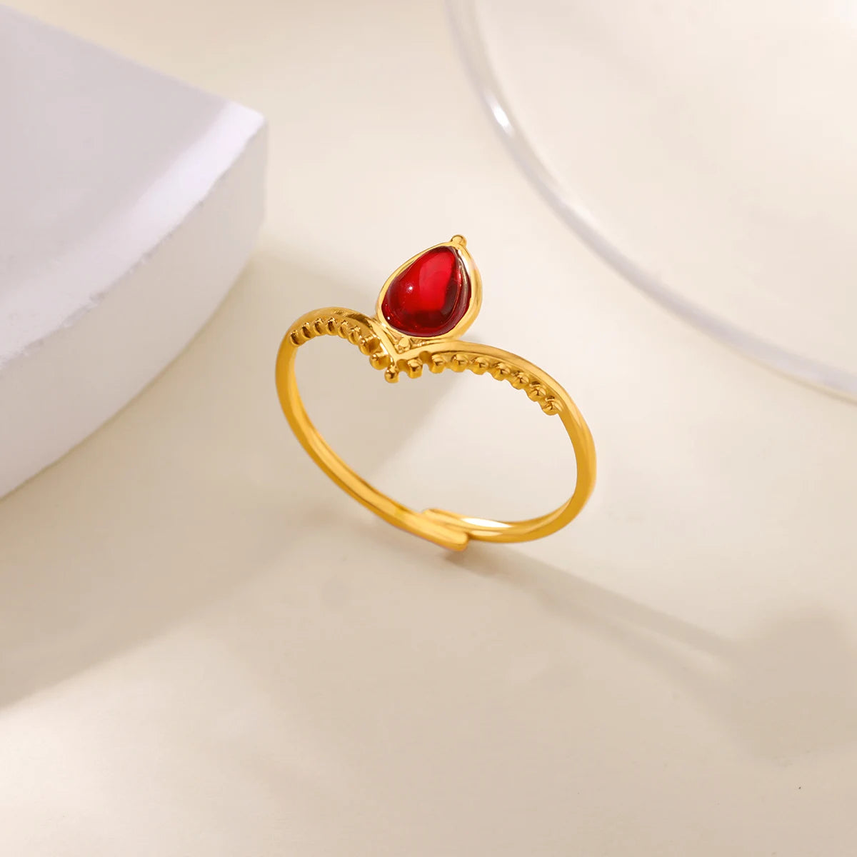 Luxury Jewelry Set Opal Stone Rings for Women Gold Color Stainless Steel Ring Minimalist Aesthetic Jewelry 2026 Freeshipping