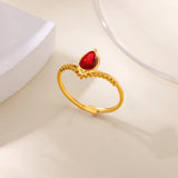 Luxury Jewelry Set Opal Stone Rings for Women Gold Color Stainless Steel Ring Minimalist Aesthetic Jewelry 2026 Freeshipping