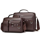 Men's Retro Messenger Bag with Waterproof Design, Large Capacity Laptop Briefcase for Office Work, Travel and School