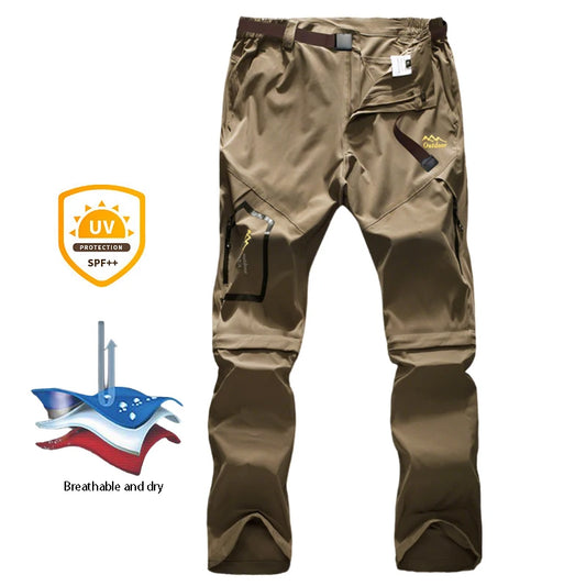 Mens Hiking Pants Convertible Lightweight Quick Dry Zip Off Fishing Safari Camping Travel Boy Scout Pants