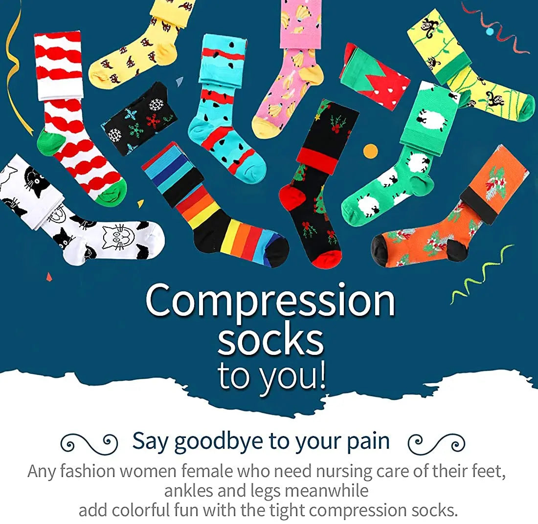5 Pairs 2XL 3XL 4XL Plus Size Compression Socks Nurse Compression Socks Sport Ladies Men Women Running