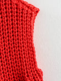Korean fashion crop sweater women vest solid loose casual sweaters cable knit sweater vests for woman luxury designer tops