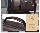 Men's Retro Messenger Bag with Waterproof Design, Large Capacity Laptop Briefcase for Office Work, Travel and School