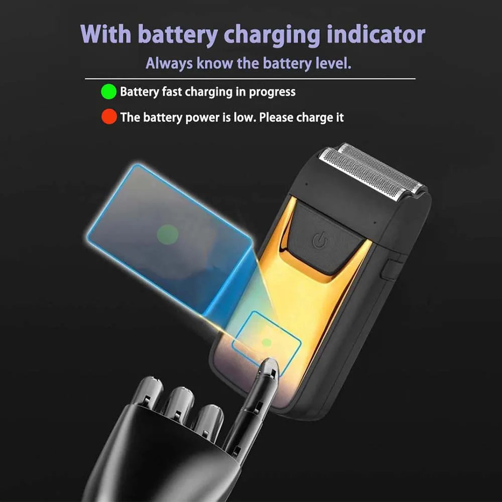 Professional Foil Electric Shaver for Men – Rechargeable, Waterproof, LED Display, Beard Trimmer, USB Charging, Portable Grooming Tool