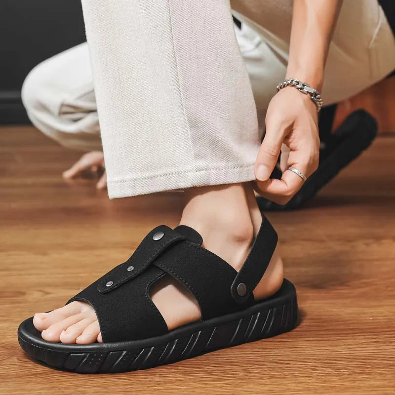 Brand Classic Mens Sandals Summer Genuine Leather Sandals Men Outdoor Casual Lightweight Sandal Fashion Men Sneakers