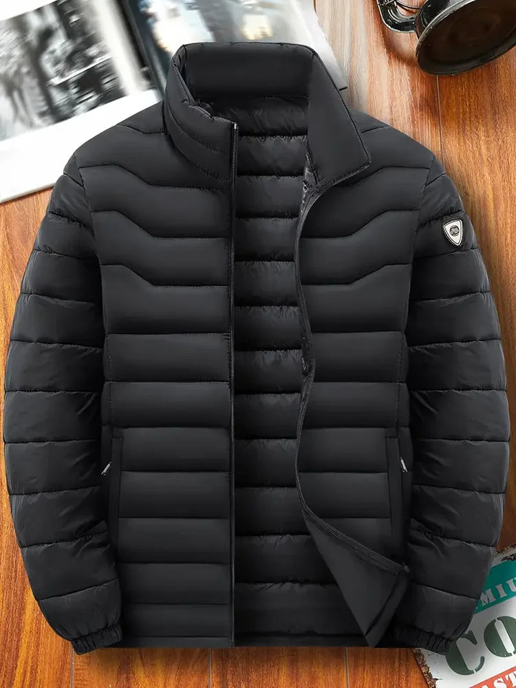 Men Puffer Jacket Thick Warm Winter Jackets Man Parka Casual Fashion Outwear Cotton Padded Coats Stand Colar Men's Clothing Top