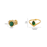 Luxury Jewelry Set Opal Stone Rings for Women Gold Color Stainless Steel Ring Minimalist Aesthetic Jewelry 2026 Freeshipping
