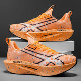 Men's Breathable Road Running Shoes - Shock-Absorbing and Wear-Resistant Soles, Eva Cushioning Pads, Lightweight Low-Top Sneakers with Striped Design, Suitable for Gym, Jogging and Everyday Wear, Stylish Sporty Style, with Ev