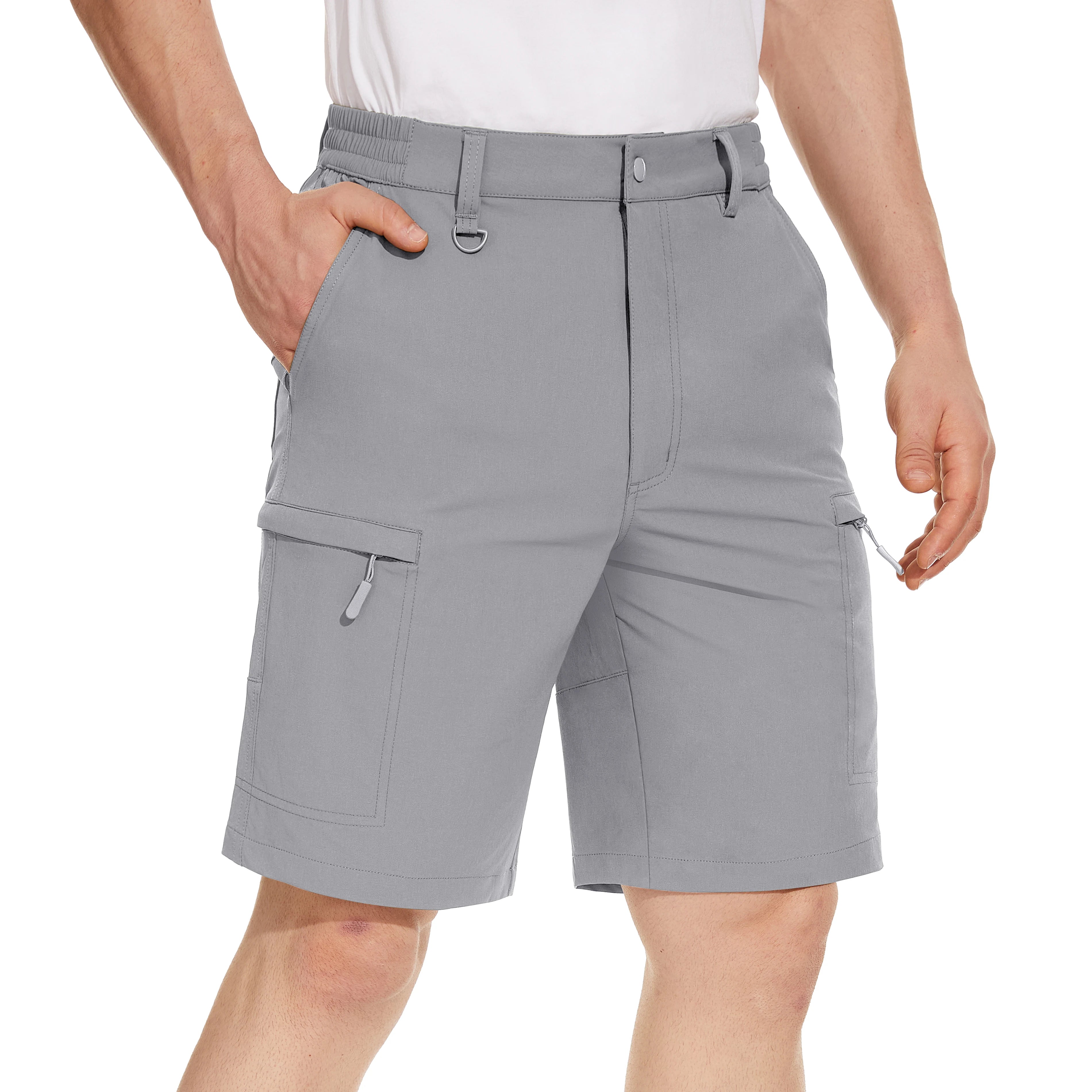 Men's Quick Dry Cargo Shorts Summer Waterproof Hiking Shorts Outdoor Multi-pockets Camping Training Work Shorts Man