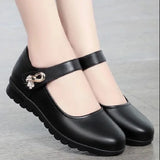 Cresfimix Women Classic Light Weight Round Toe Black Pu Leather Square Heel Pumps for Office Lady Shoes Sapatos Azuis C6446c