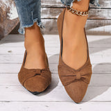 New Style Pointed Toe Shallow Mouth Breathable Bow Decoration Fashionable and Elegant Casual Flat Shoes for Women Zapatos Mujer