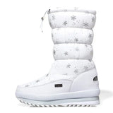 Platform Snow Boots Female Plus Size 42 White Women Boots Winter Shoes Warm Plush Mid-calf Boots Waterproof Rubber Non-slip