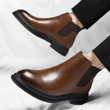 Autumn And Winter Fashionable Men's Leather Casual Ankle Boot Classic Business Formal Boots Comfortable And Anti-Slip Flat Boots