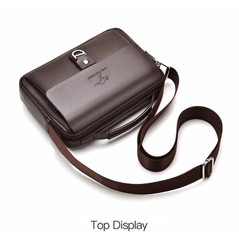 Stylish Men's Leather Shoulder Bag, Casual Crossbody Purse with Adjustable Strap, Perfect for Work, Travel, and Daily Commute