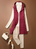 NewBang Women Sleeveless Long Waistcoat Autumn Winter Ultra Light Down Vest With Hooded Female Portable Duck Down Coat