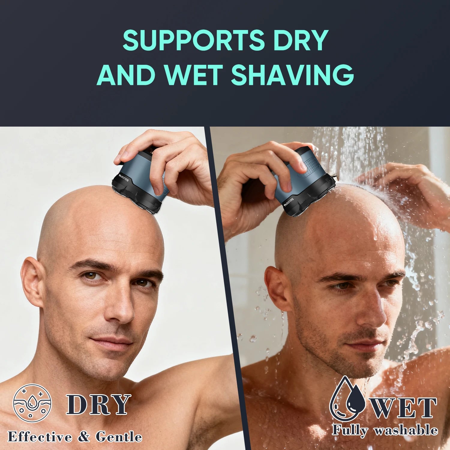 Solimpia Smart Shaver for Men Hair Clippers Electric Razor Magnetic Attraction 6-Blade Home Use Beard Cutter