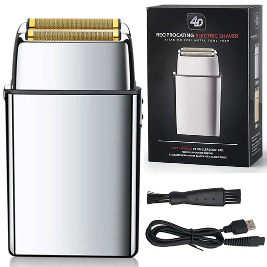 Rechargeable Metal Barber Hair Beard Electric Shaver For Men Electric Razor Bald Head Shaving Machine Finishing Tool