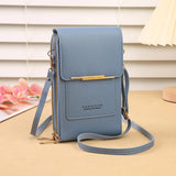 The Women Bag Touch Screen Cell Phone Purse Soft Leather Shoulder Bag Female Handbags Cheap Small Wallet Crossbody Bags