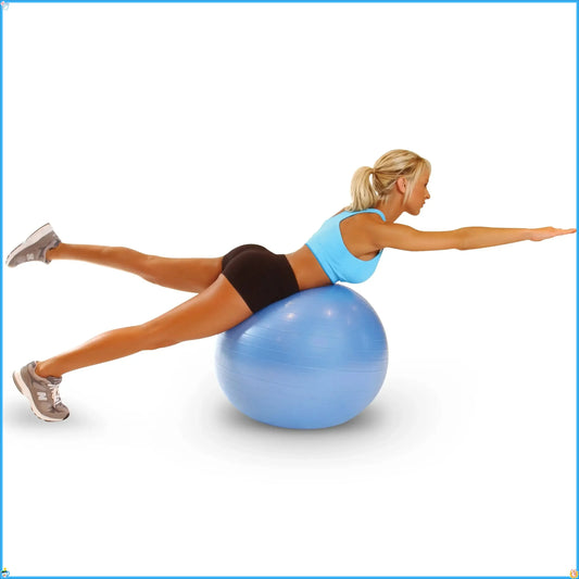 Explosion-Proof Stability Ball 65Cm, Blue Fitness Yoga Ball for Home Gym, Pilates & Core Training