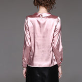 Women blusas long sleeved Slim plus size silk satin shirts office ladies work female Chiffon blouse Elegant blusa feminina