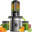 Slow Masticating Juicer for Whole Fruits and Vegetables, High Yield, Easy Clean, Gray