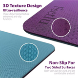 Thick 10Mm Non-Slip Yoga Mat with Strap for Yoga, Pilates, and Floor Exercises