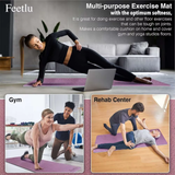 Thick 10Mm Non-Slip Yoga Mat with Strap for Yoga, Pilates, and Floor Exercises