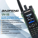 UV-32 GPS Walkies Talkie AM FM Long Range Bluetooth Programming 10W Wireless Copy Frequency 1000CH Two Way Radio