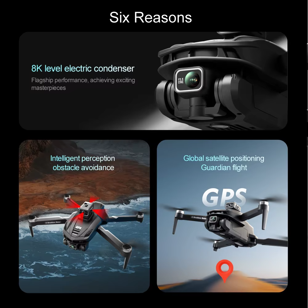 V168 Max Mini Drone Screen Ccontrol 8K HD Dual Cameras Remote 5G WIFI FPV Remote Control Portable Obstacle Avoidance Drone