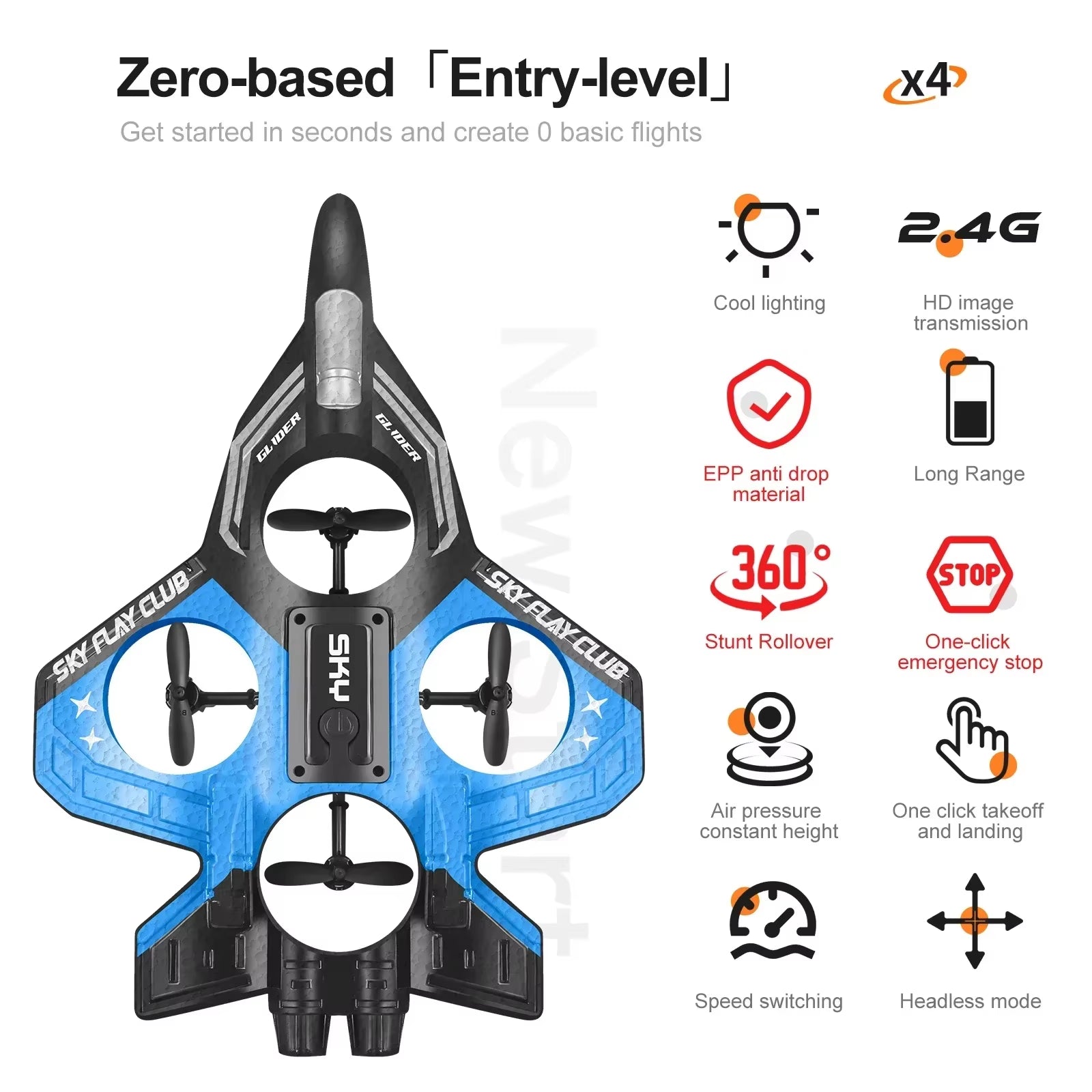 New YP3 Glider Flying Helicopter RC Hobby Jet Plane 2.4G Stunt Remote Control Foam Fighter Airplane Toy Drone with Light