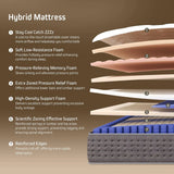 Twin Size Hybrid Mattress with Memory Foam & Pocket Coils - Medium-Firm, 12 Inch Twin, 365-Night Trial