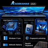 ACEKAMAS 15.6" Laptop Computer PC Windows 11  Core I7 6500U I3 6100U 16GB RAM Fingerprint Unlock Notebook Backlight Laptops