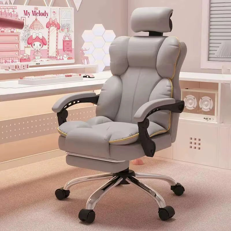 Aesthetic Low Price Kawaii Office Chair Back Cushion White Luxury Girls Gaming Chair Office Furniture