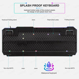 Rainbow Glow Gaming Keyboard & Mouse Set, Backlit, Ergonomic, Mechanical Feel
