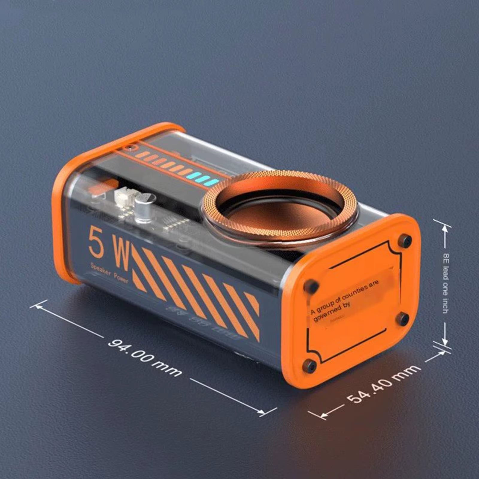 K07 Transparent Mecha Wireless Speaker Bluetooth-Compatible 5.0 600Mah Portable Speaker Built-In MIC 3 LED Light Modes
