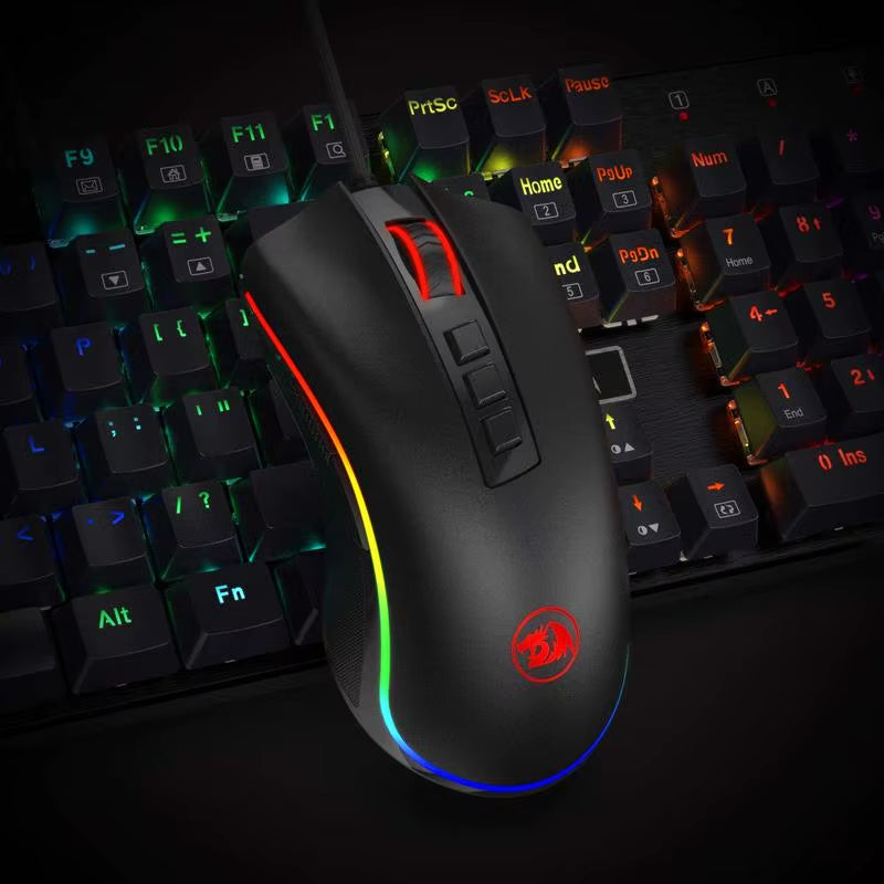 M711 PC Gaming Mice Wired Mouse 7 Programmable Buttons Customizable RGB 10,000 DPI Ergonomic Mouse