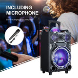12" Portable Bluetooth Speaker Loud Subwoofer Heavy Bass Party FM DJ LED AUX USB TF Wiith Microphone and Remote
