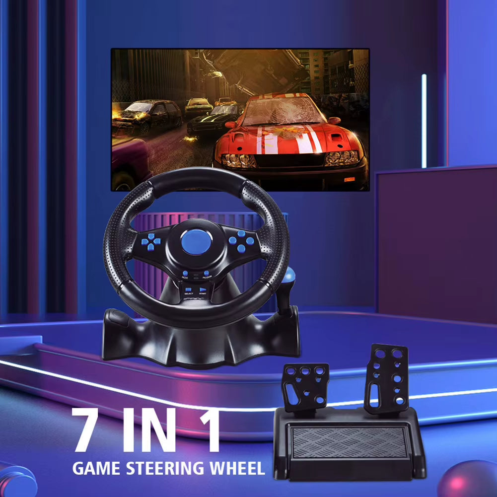 Racing Wheel & Pedals Dual Clutch Launch Control Computer USB Game Car Steering-Wheel for Switch/Xbox One/360/Ps4/Ps2/Ps3/Pc